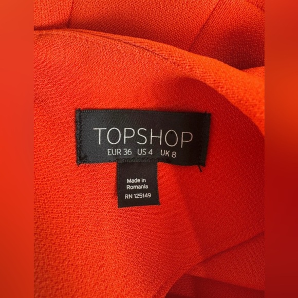Topshop Orange 1960s-style popper shift dress Size US 4 - Picture 6 of 9